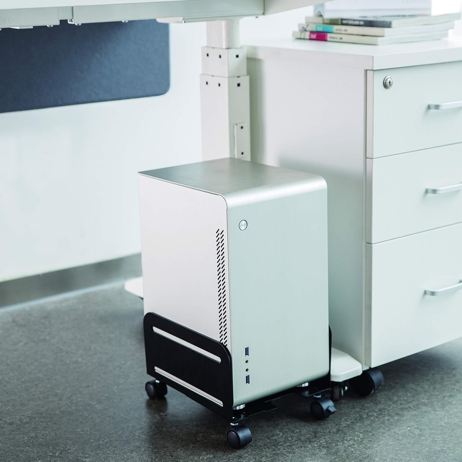 HumanCentric PC Stand – Computer Tower and CPU Stand Cart | Adjustable and Mobile PC Holder with Wheels : Office Products