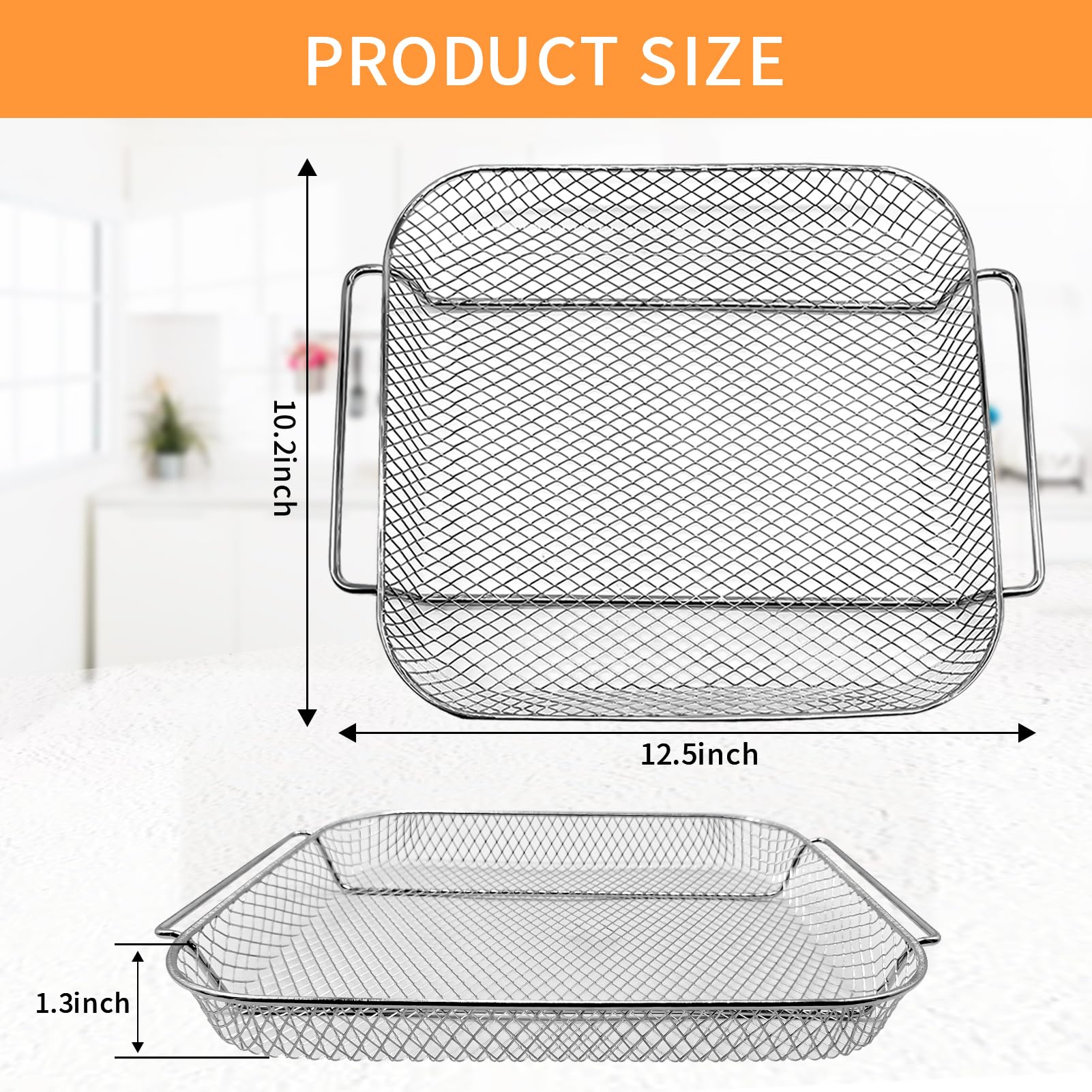 GWY Air Fryer Basket for Emeril Lagasse Everyday 360 26 QT Extra Large Air Fryer, 12.5''×10.2'' Steel Air Fryer Accessories Replacement Parts Wire Rack