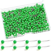 WILLBOND 500 Pcs Map Push Pins Round Thumb Tack, Light Green | For Bulletin Boards, Travel Maps, Cork Surfaces, Offices, Classrooms, Wall Decor, Smooth Steel Points, Organizing Projects