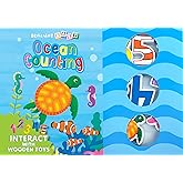 Little Hippo Books Ocean Counting | Interactive Toddler Books with Wooden Toys for Kids | Educational Counting Board Books & Kids Books | Ocean ... (Brilliant Baby® Early Learning Collection)