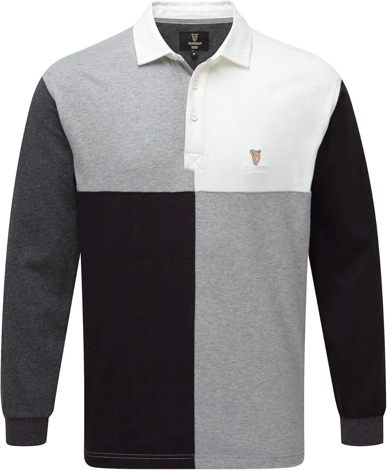 Cotton Traders Mens Guinness 1/4 Cut Rugby Shirt Top Jersey XLarge