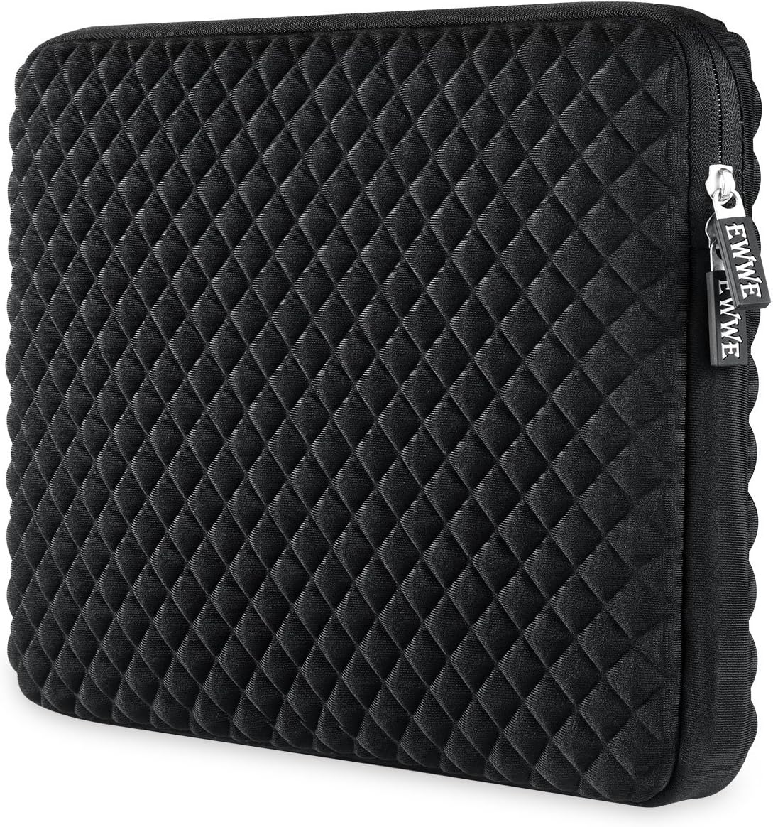 EWWE 360ยฐ Protective Laptop Sleeve for 15-15.6 inch ASUS ACER HP LENOVO DELL TOSHIBA SAMSUNG Chromebook Ultrabook Notebook, Diamond Foam Splash & Shock Resistant, Black