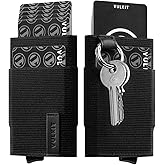 VULKIT Pop up Wallet for Women with Keychain, RFID Blocking Minimalist Slim Credit Card Holder for Gift Black