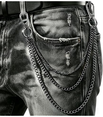 PINKPIN Triple-Layer Hip Hop Pants Chain with Cross- 50cm Gothic