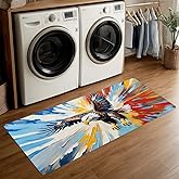 ANNA QUEEN Colorful Flying Eagle Laundry Room Rug Runner 20x47 Inch -Waterproof Non-Slip Floor Mat for Front Load Washer Drye