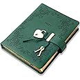 CAGIE Diary with Lock for Girls Heart Shaped Lock Diary with 2 Keys Golden Edge Locked Journal for Women Locking Diary 5.3 x 7.1 inches, Green