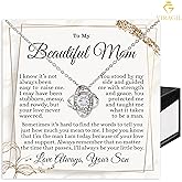 VIRAGIL To My Beautiful Mom Necklace, Gift For Mom From Daughter, Meaningful Gifts For Mother, Mom Gift, Unique Mother's Day Gift Ideas, Mom Gift From Daughter on Birthday Wedding Christmas Jewelry