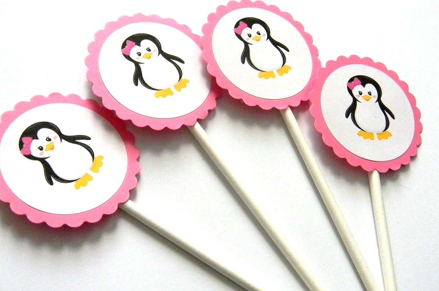 Amazon Com Girl Penguin Cupcake Toppers Set Of 12 Handmade