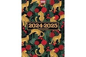 Academic Planner 2024-2025 | Canada Edition | Leopards & Roses In The Wild: July - June Weekly and Monthly Calendar | Canadia