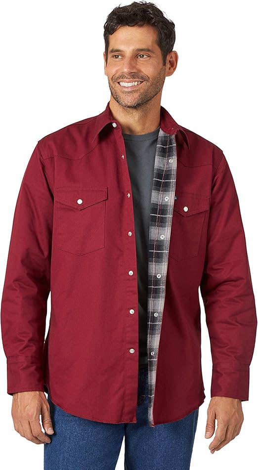 Wrangler Men's Flannel Lined Work Shirt Amazon.co.uk Clothing