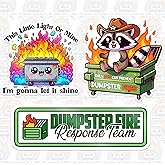 3 Pack Funny Dumpster Fire Sticker 3" - Cute Raccoon Only You Can Prevent & This Little Light Waterproof Vinyl Decal - Small Kawaii Chaos Work Humor Gift for Phone Case Laptop - Burnout Meme