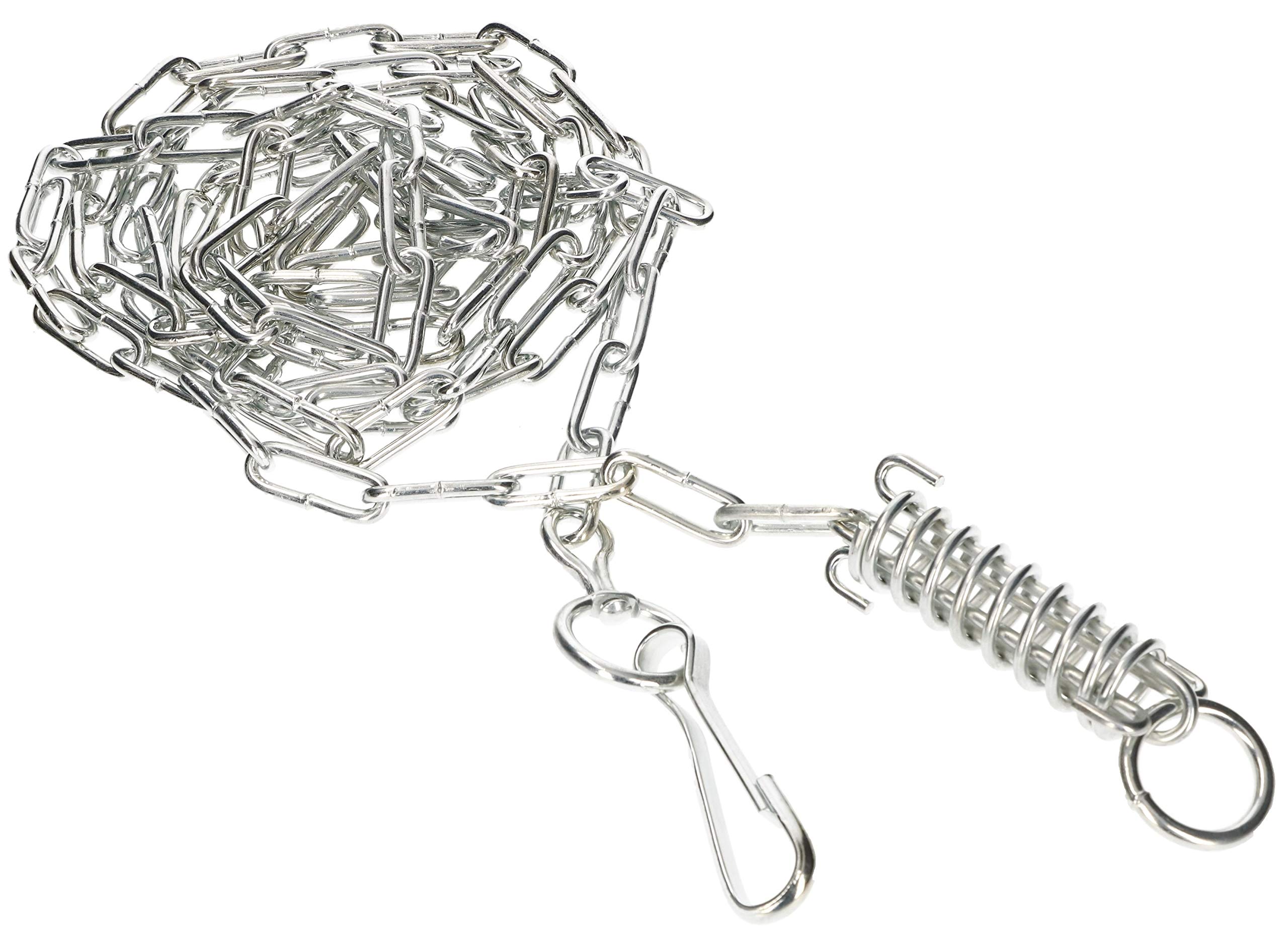 KOTARBAU® Dog Chain 4 mm 3 m with Shock Absorbing Spring and Clasp Strong Galvanised Steel Wire Protection for Dogs