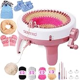 Sentro 48 Needle Knitting Machine for Adults, Circular Knitting Loom Kit | Smart Row Counter, Crochet Machine, P/T Dual Modes, 4 Yarn Tensions, for Hats Scarves Gloves