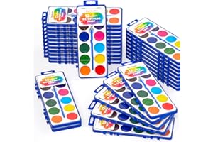 Shuttle Art 12 Colors Watercolor Paint Set Bulk, Pack of 30, Watercolor Paint Set with Paint Brushes for Kids and Adults, Was