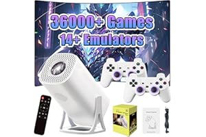 S40 Max Smart Projector,36000+ Games,14 Emulators,2.4G+5G WiFi & Bluetooth Mini Portable Projector Auto Keystone,Game Project