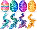 YILCER 4Pcs Dragon Eggs Inside Dragon 3D Printed Easter Gift Set Multicolor