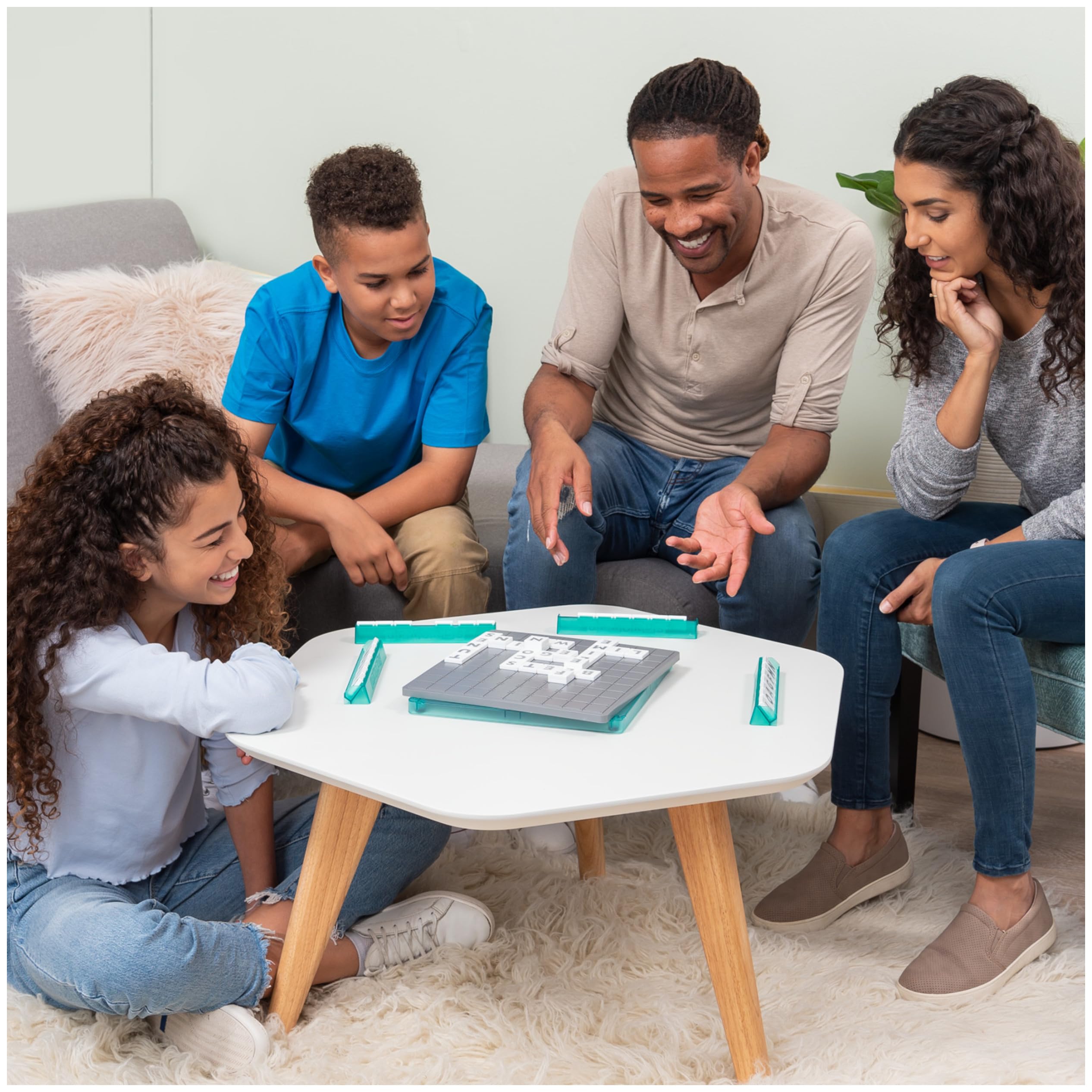 Spin Master Games, Upwords, Classic Word Game with Stackable Letter Tiles, Family Board Game, Crossword Activity, 1-4 Players, for Ages 8 & Up