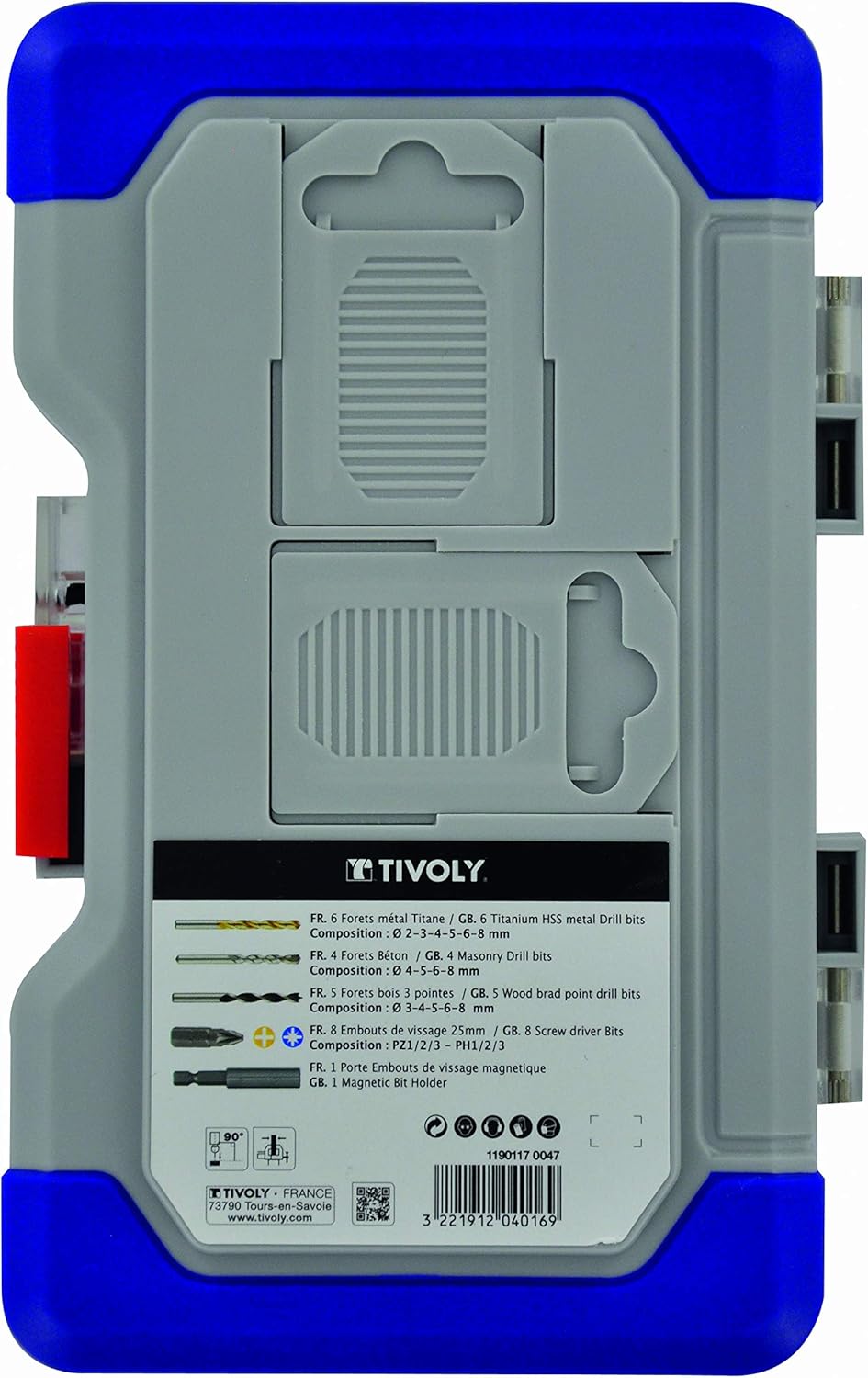 Tivoly 11901170047 Mixed Drill Bits Screw Bit Set 1 Led 23 Piece Grey Amazon Com