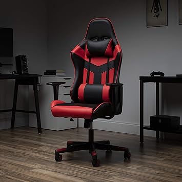 Amazon Com Ofm Ess Collection High Back Pu Leather Gaming Chair Red Furniture Decor