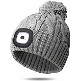 Night Scope Classic Rechargeable LED Warm Knit Beanie Head Light Hat Headlamp for Outdoor Activities