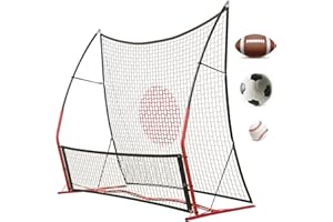 ECOSUMMER 4/6 x 4/5 Ft Adjustable Multi-Sport Rebounder Net for Soccer, Baseball, Volleyball and Softball, Training Net for Passing, Throwing, and Ball Control, Portable for Backyard or Field Use