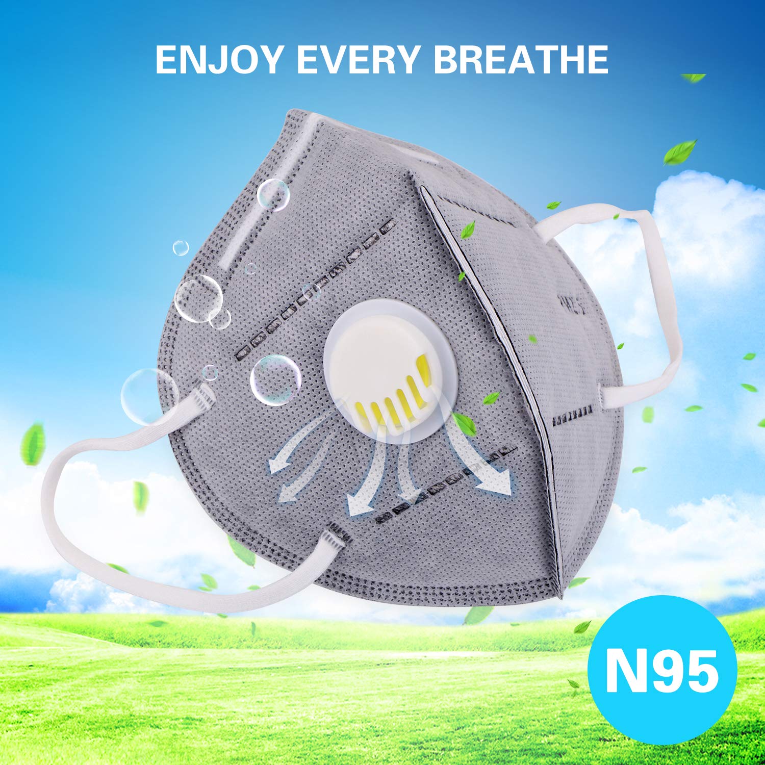Anti Pollution Mask, N95 Particulate Respirator Dust Masks Disposable 20 Packs AntiDust