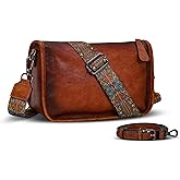 HESHE Crossbody Bag for Women Leather Hobo Purse Trendy Lightweight Boho Shoulder Bag with Two Straps Designer Cross Body Bag