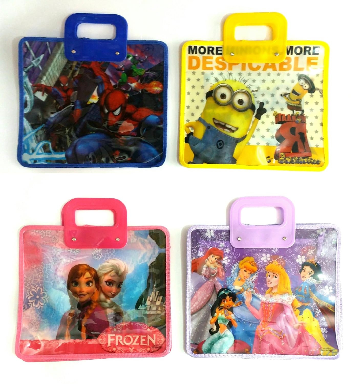 msgh shopping tote bag for kids birthday return gift party favor (pack of 12) - assorted colour + (12 pcs thank you card free)