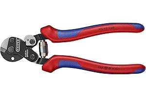 KNIPEX Tools - Wire Rope Cutters, Multi-Component (9562160), 6-Inch, w/ Lock and Spring
