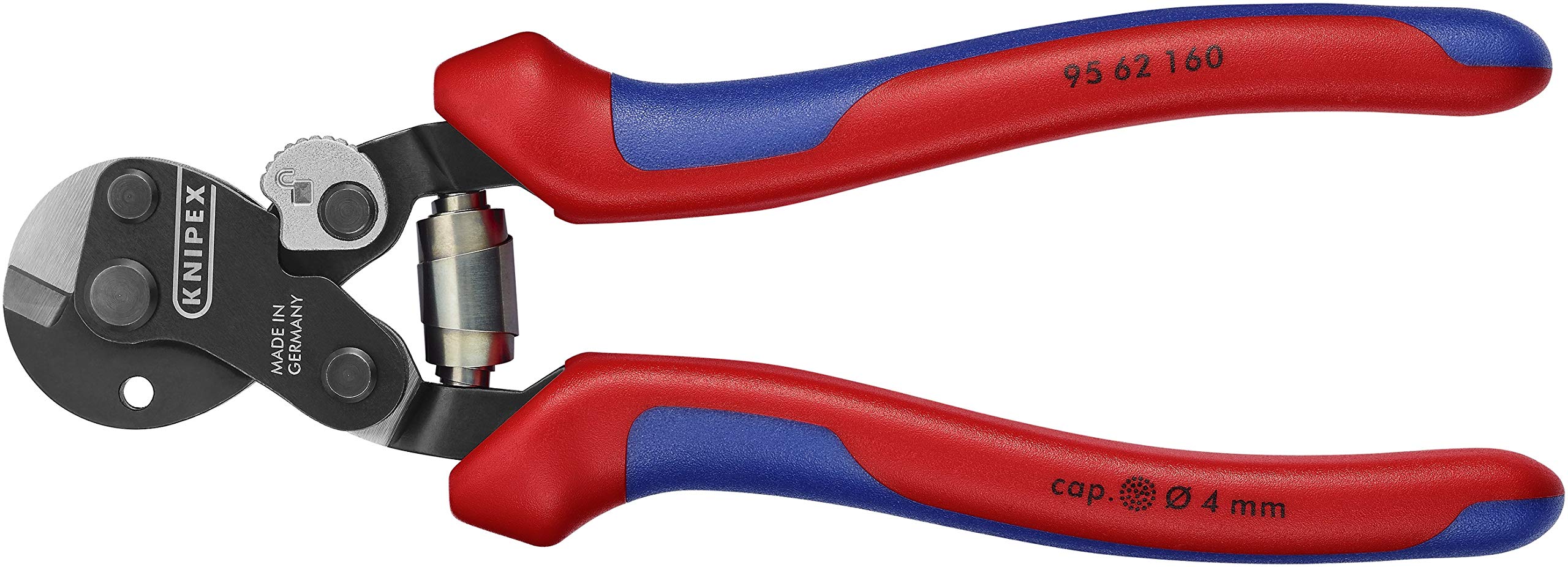 KNIPEX Tools - Wire Rope Cutters, Multi-Component (9562160), 6-Inch, w/Lock and Spring