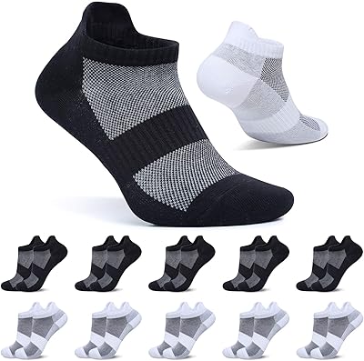 FALARY 10 Paar Sneaker Socken Herren Damen Kurze Socken Baumwolle Sportsocken Atmungsaktive Laufsocken