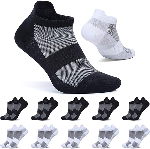 FALARY 10 Paar Sneaker Socken Herren Damen Kurze Socken Baumwolle Sportsocken Atmungsaktive Laufsocken
