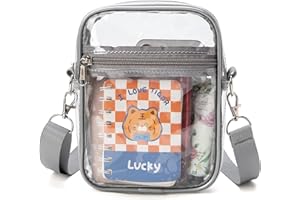 DNFUN Clear Bag Stadium Approved -Clear Crossbody Purse Bag Adjustable Strap Clear Stadium Bag for Concerts Sports Events