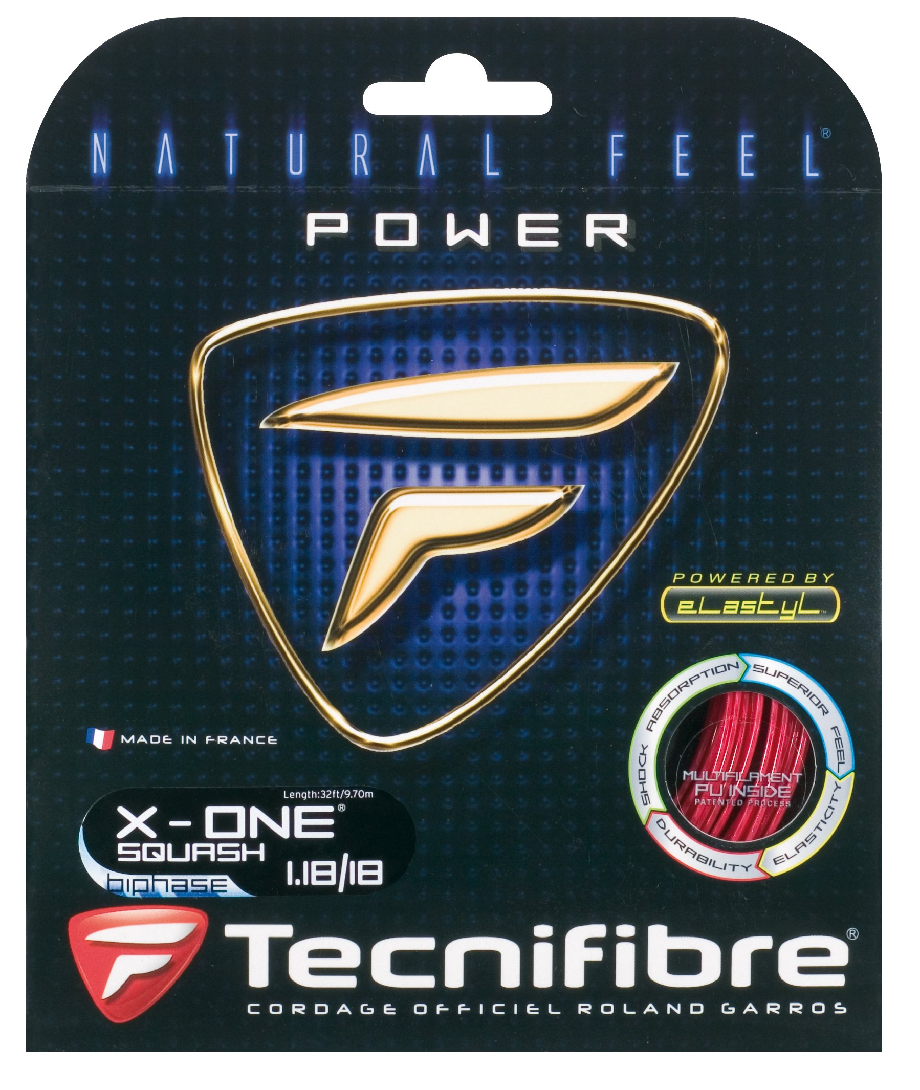 thumbnail image 2 of Tecnifibre X-One Biphase 16/1.30 String Set Red 2 of 11