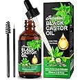 Jamaican Black Castor Oil, Castor Oil Organic Cold Pressed Unrefined, Pure Natural Castor Oil for Hair Growth, Eyelashes & Eyebrows, Deep Cleansing, Skin & Scalp Moisturizer, Nail Care Grow, 60ML