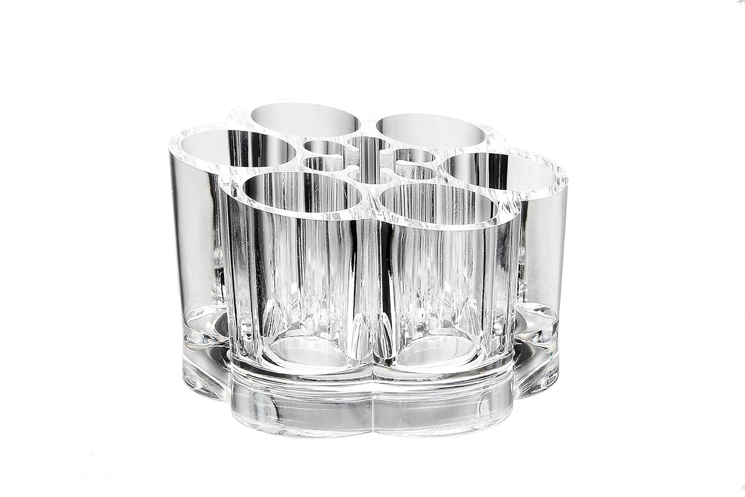 Juvale Lipstick Organizer Makeup Organizer Countertop Acrylic Makeup Brush Holder Brush Holder-12 Slot Cosmetic Display-Clear Acrylic