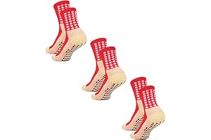 Jerucars Kids Grip Soccer Socks Anti Slip Football Athletic Sports Crew Socks for 8-12 Years Youth Boys Girls