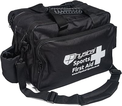 Physical Sports First Aid Holdall Bag - Durable Black Nylon