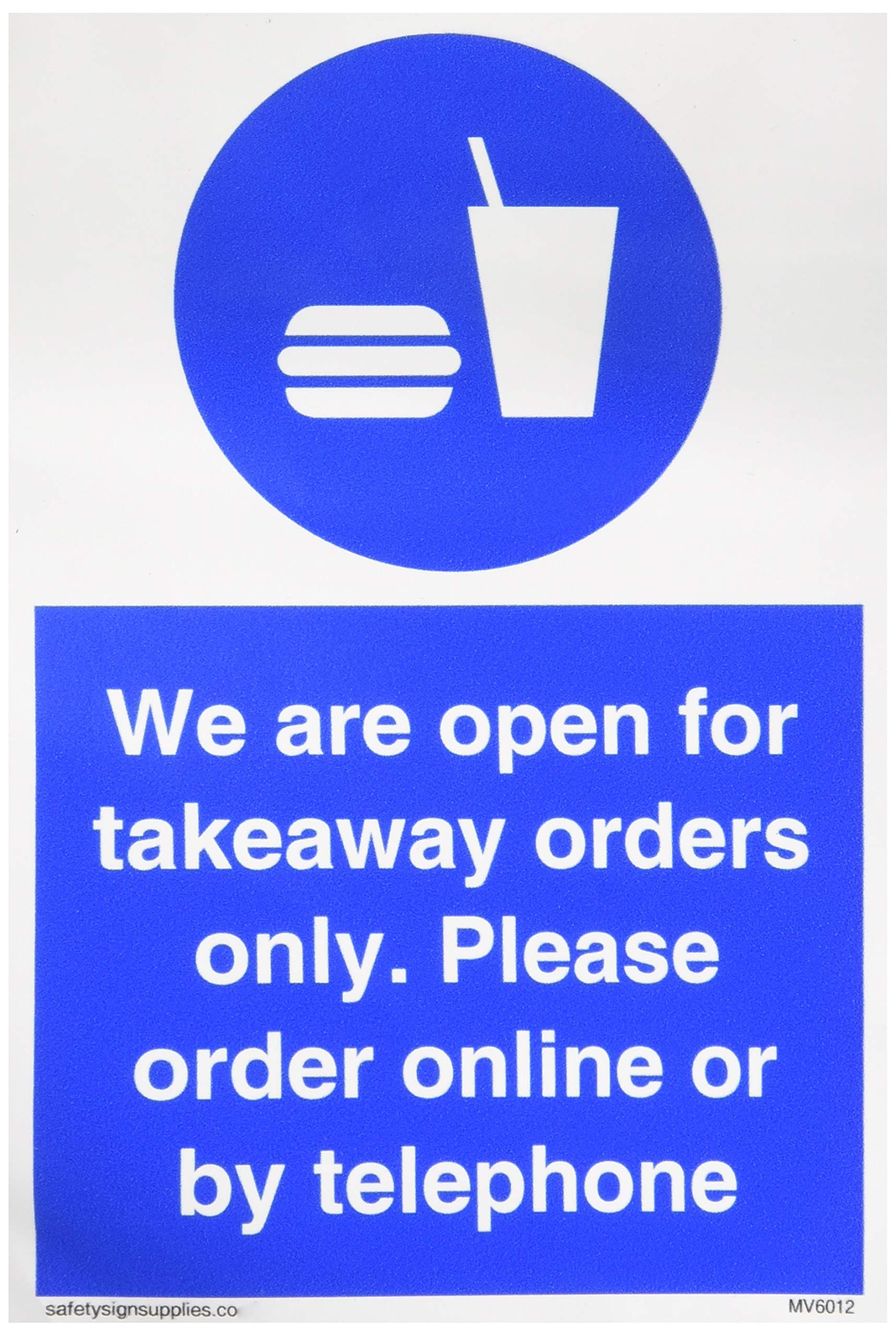 Viking Signs MV6012-A6P-V We are open for takeaway orders only. Please order online or by telephone