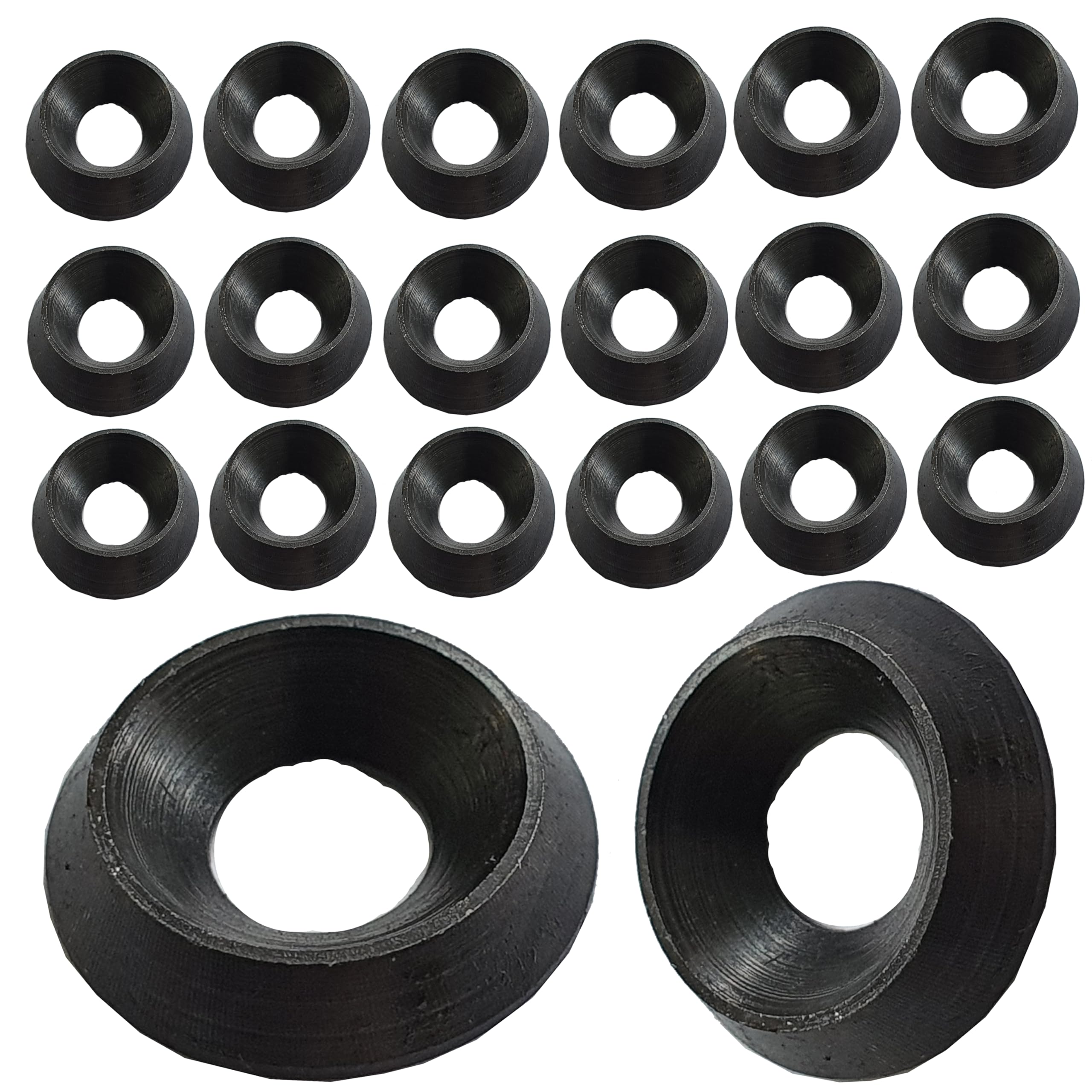 Solid Black Countersunk Finishing Washers Stainless Steel Cup (20, M6)