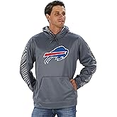 Officially Licensed Zubaz Men's NFL NFL Men's Pullover Hoodie, Gray, Buffalo Bills, Size Small