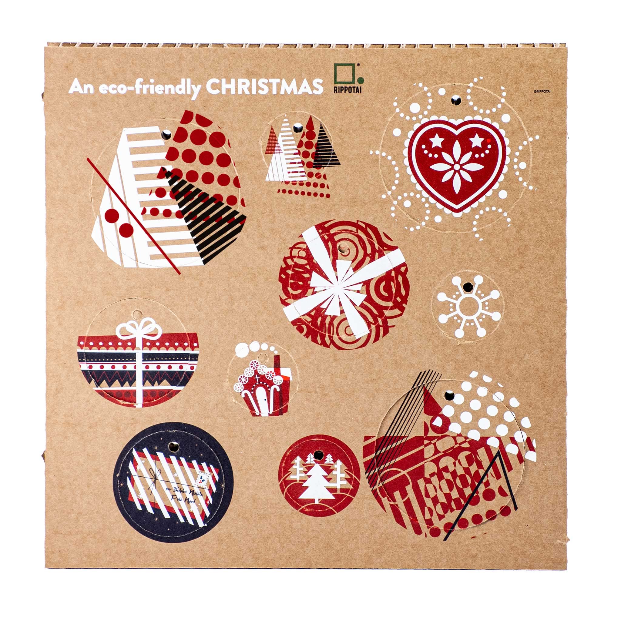 RIPPOTAI Set of 10 eco-friendly Christmas baubles made of honeycomb cardboard with modern designs - romantic design
