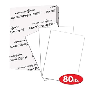 Accent Opaque Thick Cardstock Paper, White Paper, 80lb Cover, 216 gsm, Letetr Size, 8.5 x 11 Paper, 97 Bright, 1 Ream / 250 Sheets, Super Smooth, Heavy Card Stock (121947R)