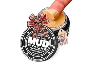 Bossman MUDstache Unscented Mustache Wax for Men (1 oz) – Strong 24-Hour Hold, Non-Tacky & Easy to Apply for Taming & Styling