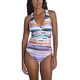 La Blanca womens Island Goddess Multi-strap Cross Back One Piece Swimsuit