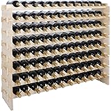 Smartxchoices 96 Bottle Stackable Modular Wine Rack Wooden Wine Storage Rack Free Standing Wine Holder Display Shelves, Wobbl