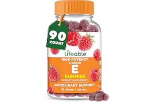 Lifeable Vitamin E Gummies | 268mg | Great Tasting Vitamin E Supplements | Skin, Eye Health and Immune Function Support | VIT E for Adults, Men, Women | 90 Gummies