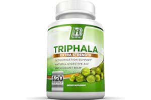 BRI Nutrition Triphala - 1000mg Veggie Himalaya Triphala Pure Extract Plus - 60 Day Supply - 120ct Vegetable Cellulose Capsules