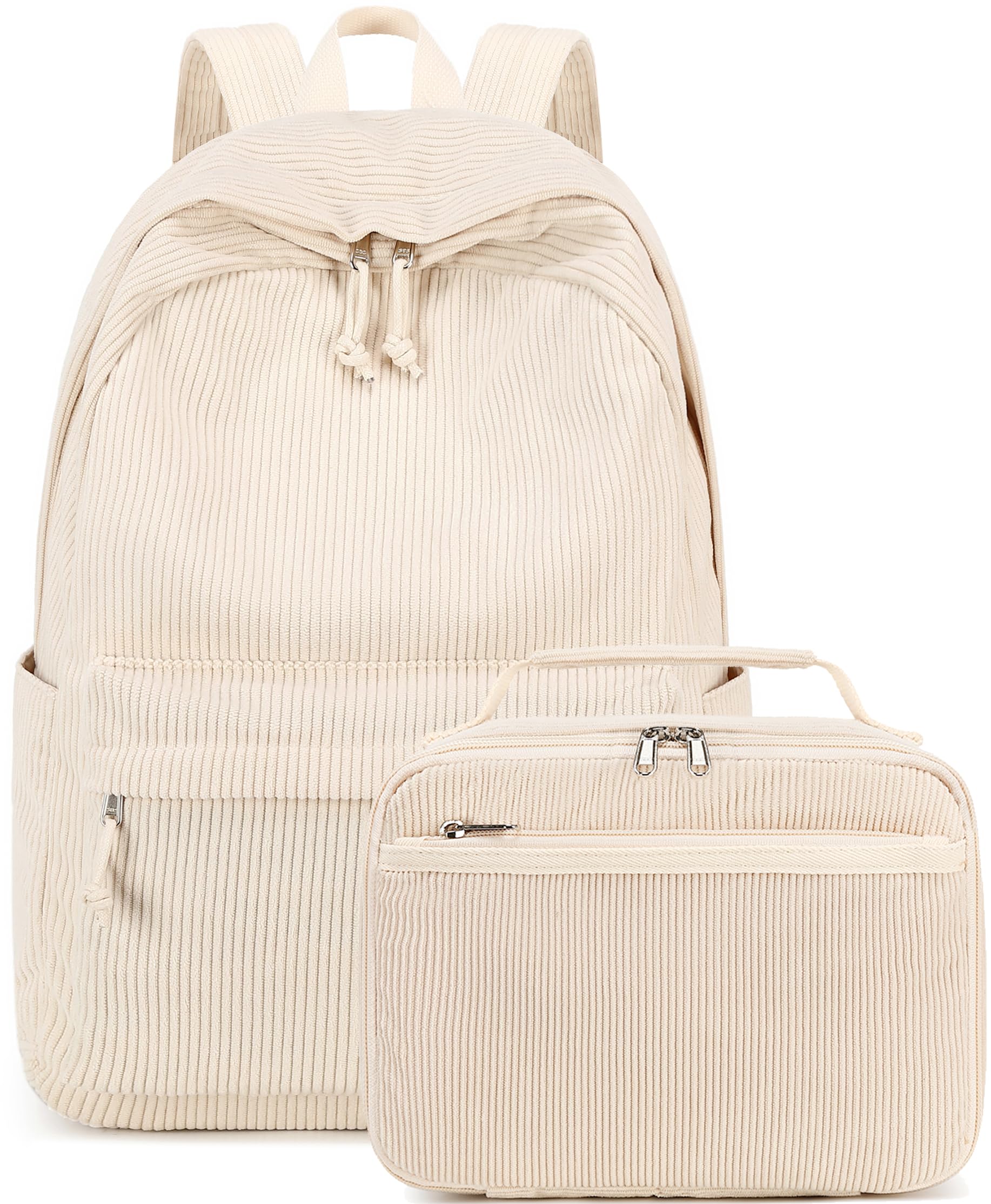 Photo 1 of Bluboon Backpack for Girls Kids Preschool Backpack with Lunch Box Kindergarten School Bookbags Set (Corduroy Beige)