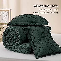 Bedsure Full Size Comforter Set - Dark Emerald